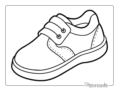 Shoe Coloring Pages Easy Kids Sneaker to Color
