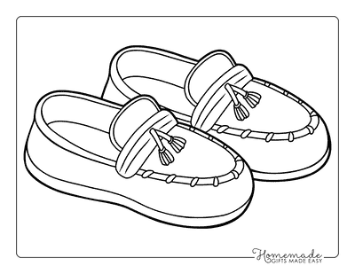 Shoe Coloring Pages Simple Comfy Moccasins to Color