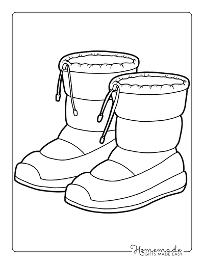Shoe Coloring Pages Warm Waterproof Snow Boots