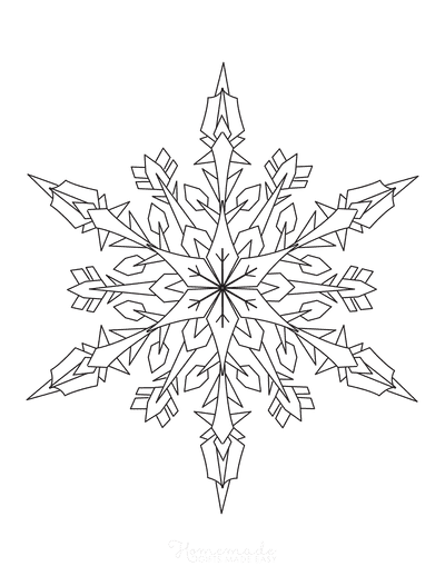 Snowflake Coloring Page Detailed 3
