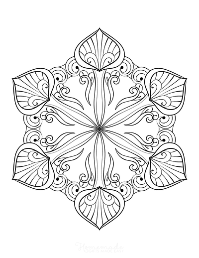 Snowflake Coloring Page for Adults Intricate 12