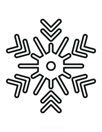 Snowflake Coloring Page Simple Outline 13
