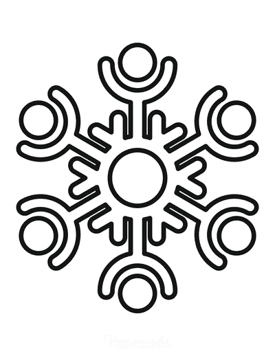 Snowflake Coloring Page Simple Outline 18