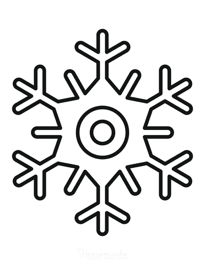 Snowflake Coloring Page Simple Outline 20