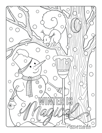 winter tree coloring pages