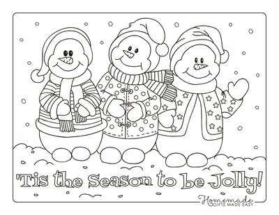 https://www.homemade-gifts-made-easy.com/image-files/snowman-coloring-pages-three-snowmen-jackets-hats-snowing-400x309.png