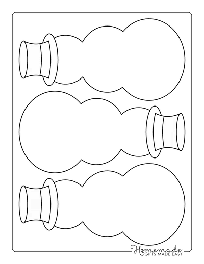 Snowman Template Blank With Hat 3 Part Body Medium