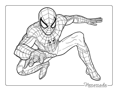 Spiderman Coloring Pages Spiderman Crouching Pose