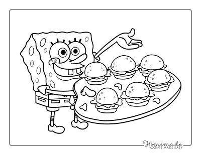 Spongebob Coloring Pages Easy Pretty Patty Spongebob Coloring Page