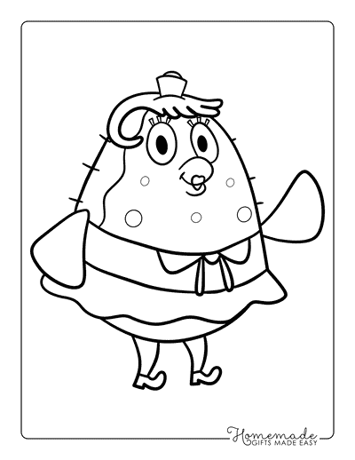 Spongebob Coloring Pages Easy Spongebob Mrs Puff Drawing