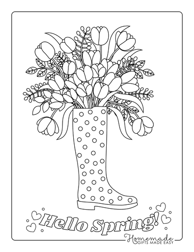 Free Printable Full Size Spring Coloring Pages Printable Templates Free