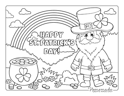 Leprechaun paper hat coloring St. Patrick's Day craft - Happy