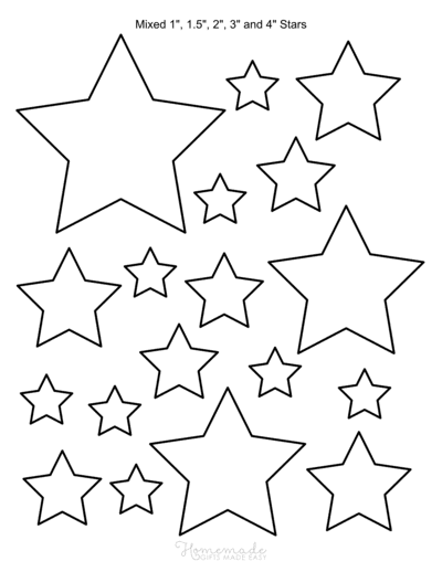 Free Printable Star Templates Outlines Small to Large Sizes 1 inch