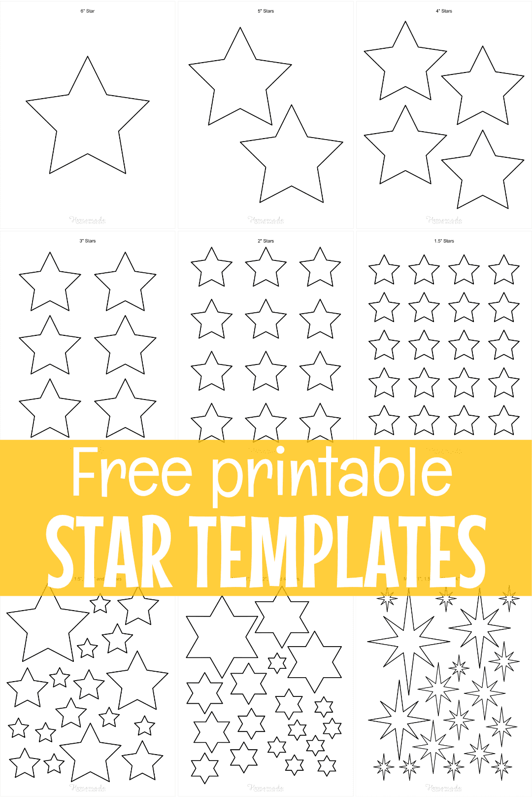 Free Printable Star Templates Outlines Small To Large Sizes 1 Inch To 8 Inch