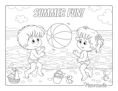 summer pictures for kids to colour