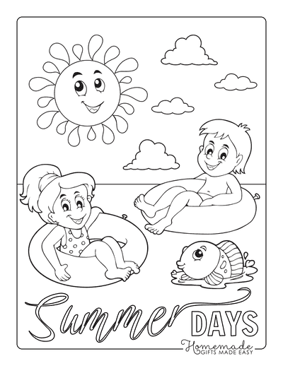 summer drawings for kids to color