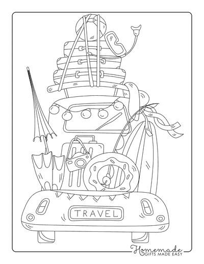 Summer Coloring Pages Fun Travel Vacation Truck Summer Coloring Pages Fun Travel Vacation Truck