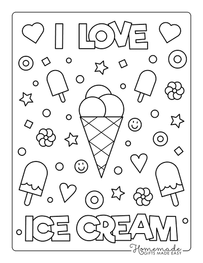 coloring pages of ice cream