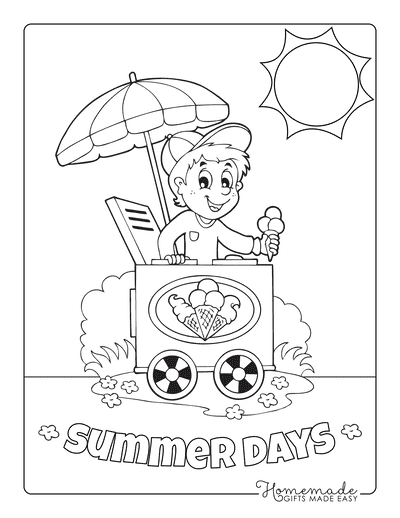 free summer coloring pages for kids adults