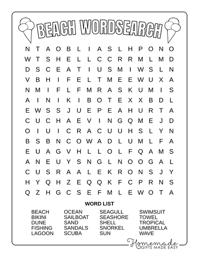 Top 82 newest summer word search puzzles free to print and download