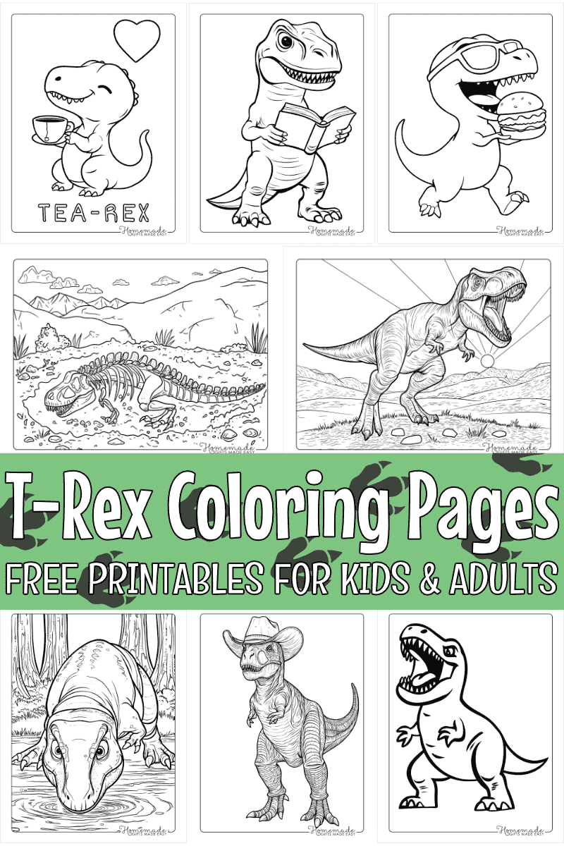 Free Printable T-Rex Coloring Pages