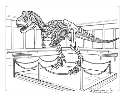 T Rex Coloring Pages Realistic Tyrannosaurus Rex Fossil Museum