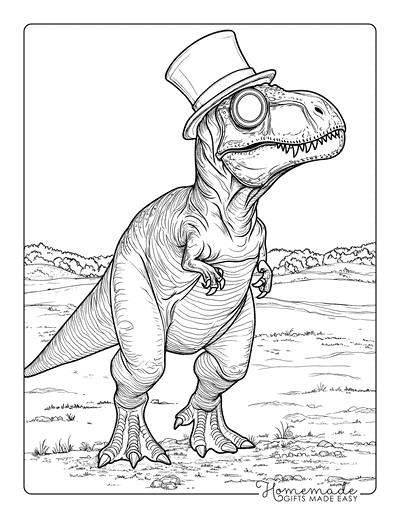 T Rex Coloring Pages Semi Realistic Dapper Tyrannosaurus Rex