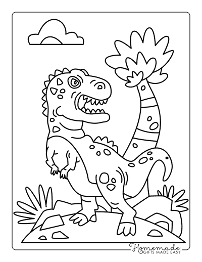 T Rex Coloring Pages Simple Angry Tyrannosaurus Rex Outline