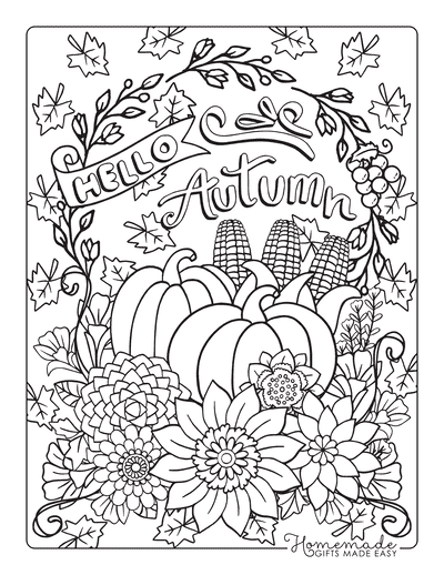 Free Fall Coloring Pages For Kindergarten