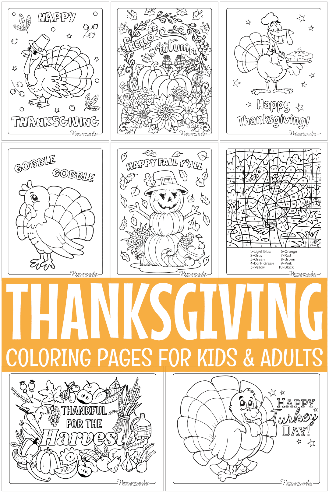 thanksgiving coloring pages