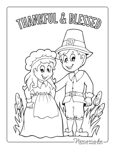 cute pilgrim coloring pages