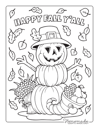 thanksgiving scarecrow coloring pages