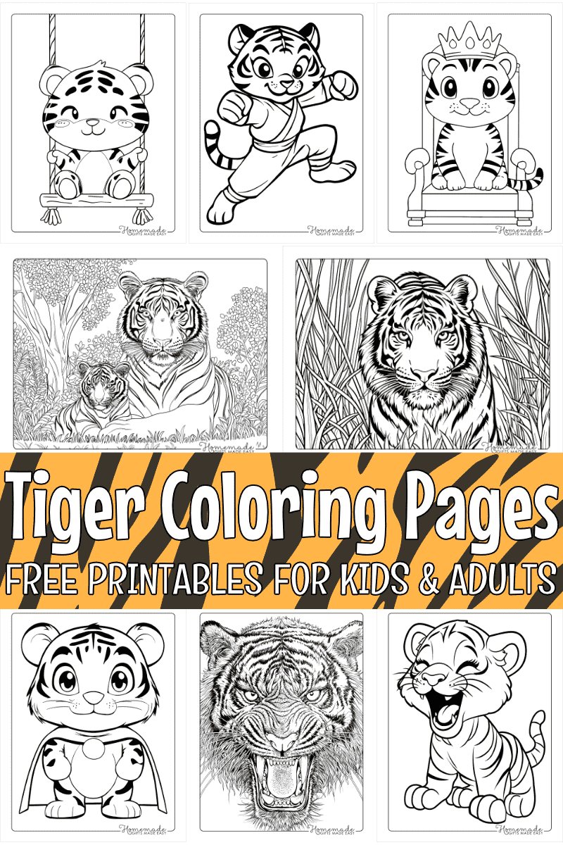 Free Printable Tiger Coloring Pages