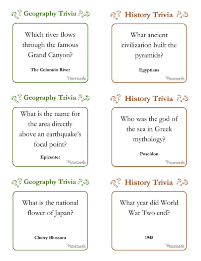 Trivia Questions History and Geography Free Download Trivia Questions Geography History