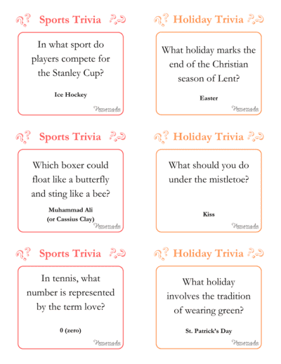 Trivia Questions Sports and Holiday Facts Free Download Trivia Questions Sports Holiday