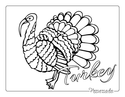 Turkey Coloring Pages Side View Simple