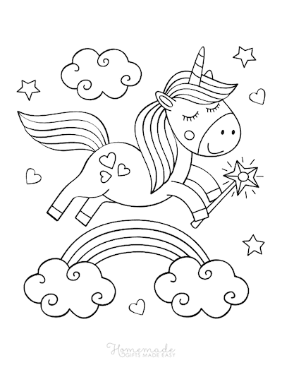 Featured image of post Unicorn Rainbow Coloring Pages For Kids