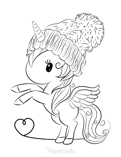 cute unicorn coloring page