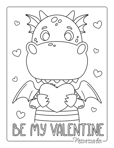 Valentines Day Dinosaur Coloring Page / Valentine S Day Coloring Pages