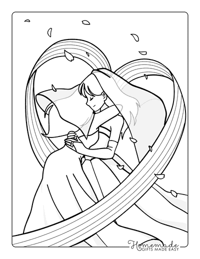 Wedding Coloring Pages Cute Realistic Lesbian Wedding Couple Dancing Together