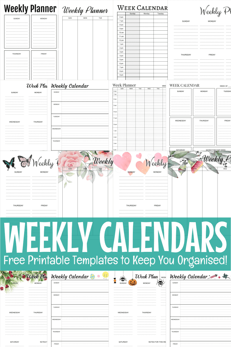 weekly schedule template printable