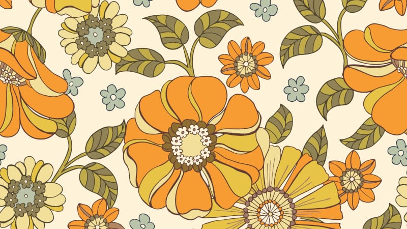what does orange and green floral print