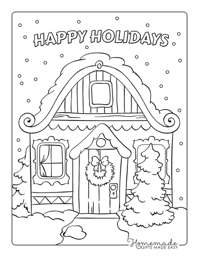 Printable Inside House Coloring Pages - Gingerbread House Coloring