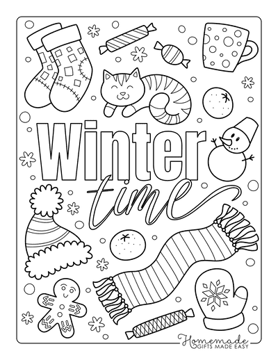 winter holiday pictures to color