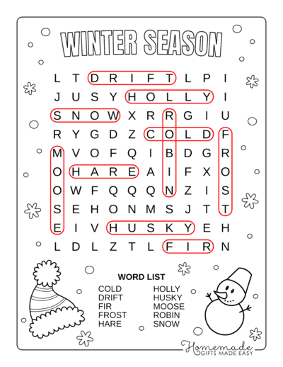 9 Best Free Printable Winter Word Search Puzzles for Kids