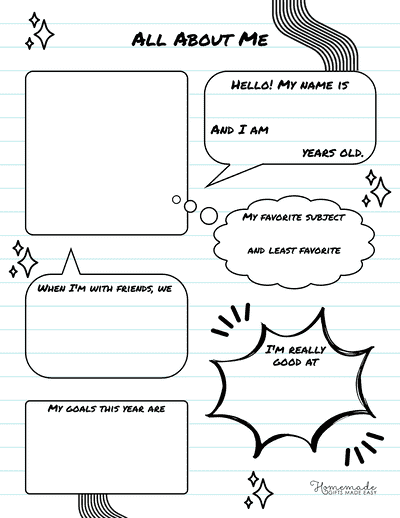 All About Me Speech Bubble Upper Elementary
