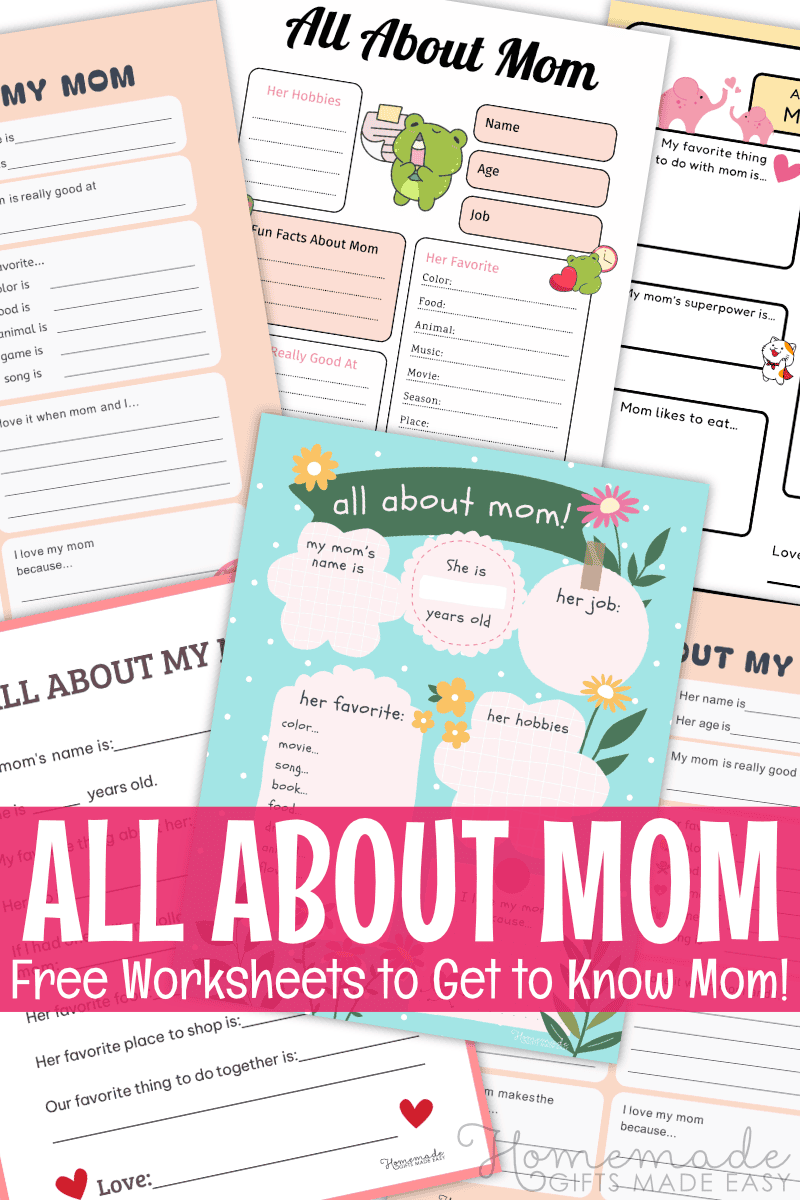 Free All About My Mom Printable for Kids