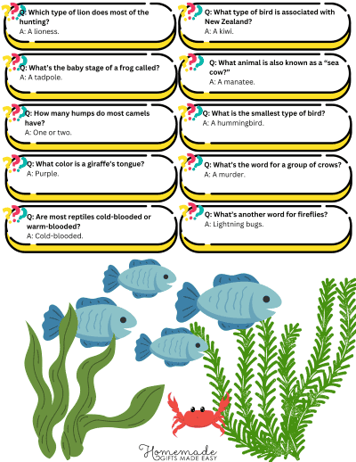 Animal Trivia Game Easy Questions Page2