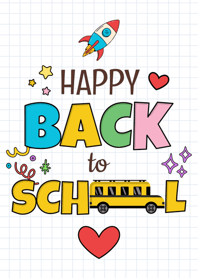 Back to School Cards Happy Back to School Notebook