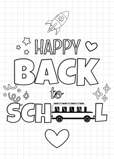 Back to School Cards Happy Back to School Notebook to Color